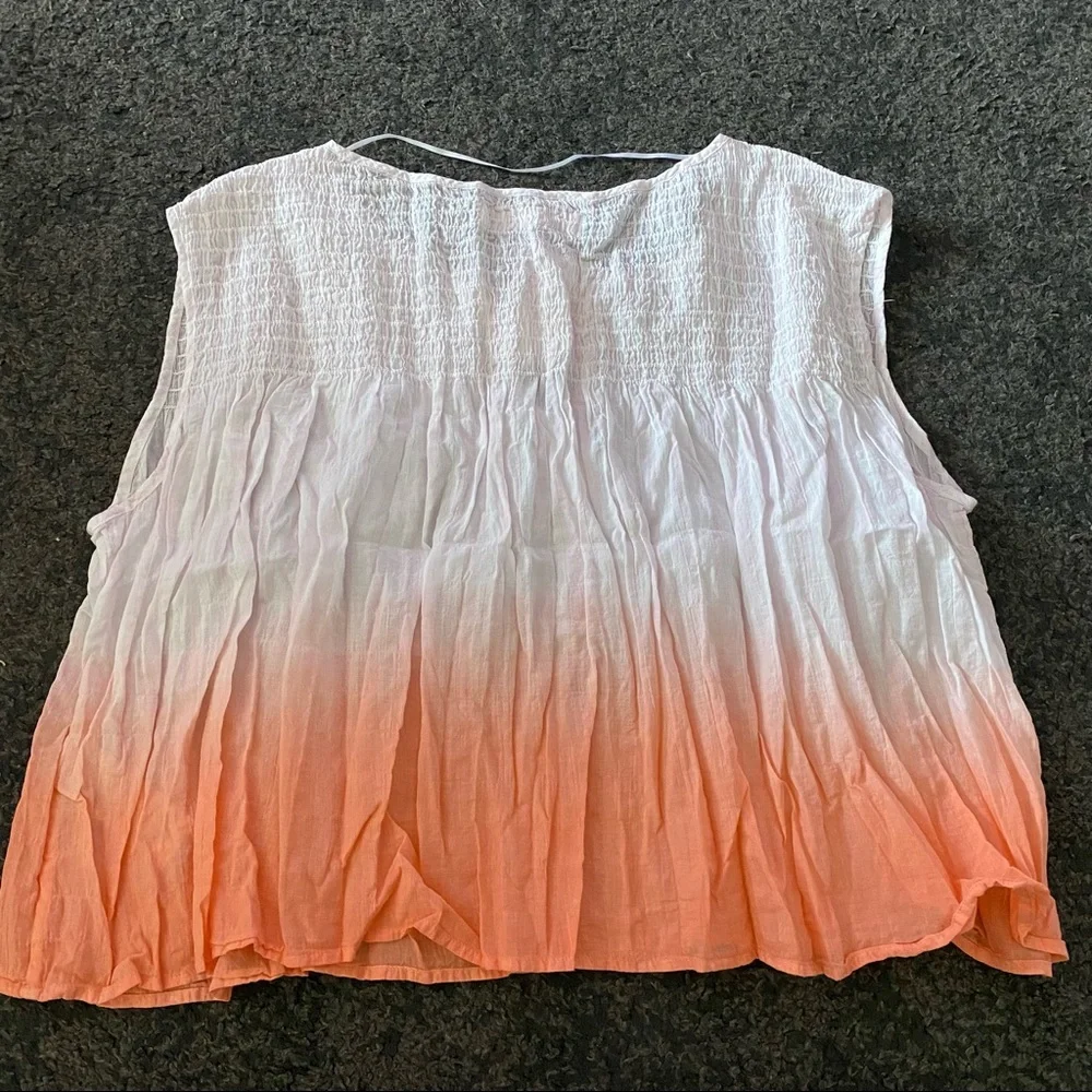 Free people little bit of something orange ombré blouse June sale